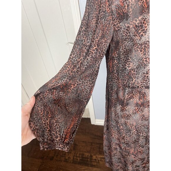 Soft Surroundings Semi-sheer Textured Animal Print Midi Dress Women's Sz Small - Picture 11 of 13